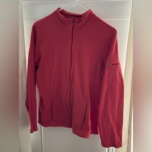 L.L. Bean Orange Shirt Zip Pockets Sleeve Pocket Size M